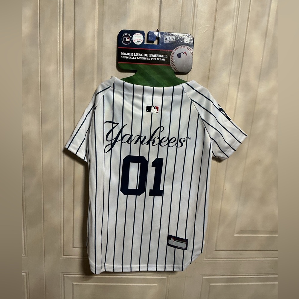 New York Yankees MLB Dog Jersey Pet First Pinstripe Costume   L